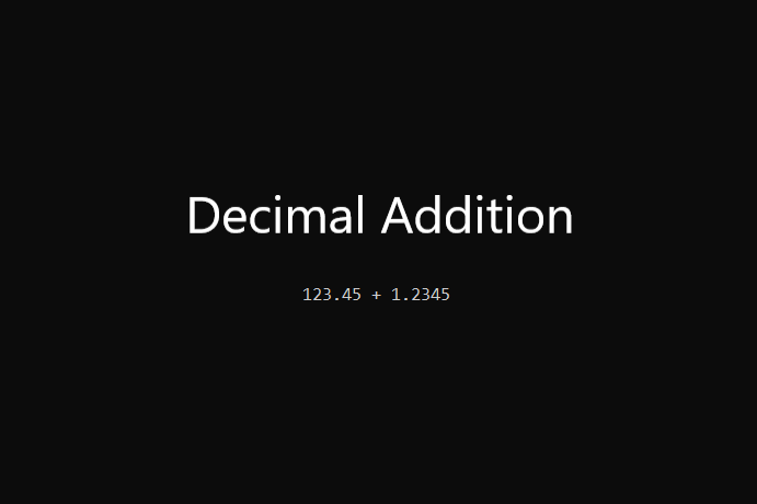 Accurate Decimal/Big Number Addition using C